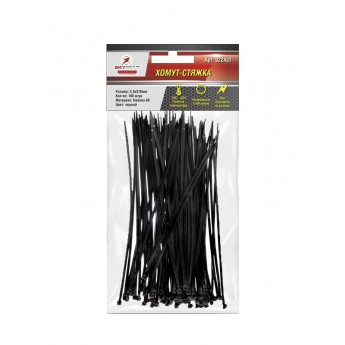 Хомут—стяжка кабельная пластиковая 3.6х370 (100 шт) Черная